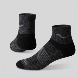 Calcetines Saucony Inferno Merino Wool Blend Quarter 3-Pack Hombre Negras | COLOMBIA-BEXG