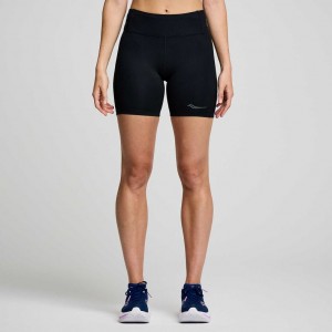 Short Saucony Fortify 6" Mujer Negras | COLOMBIA-DLAU