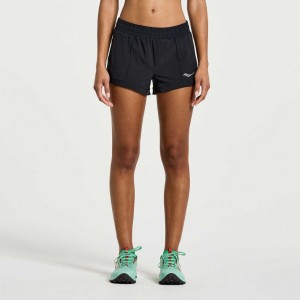 Short Saucony Outpace 2.5" Split Mujer Negras | COLOMBIA-XFUT