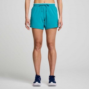 Short Saucony Outpace 5" Mujer Turquesa | COLOMBIA-SVQZ