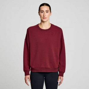 Sudadera Saucony Recovery Crew Mujer Burdeos | COLOMBIA-JKQA