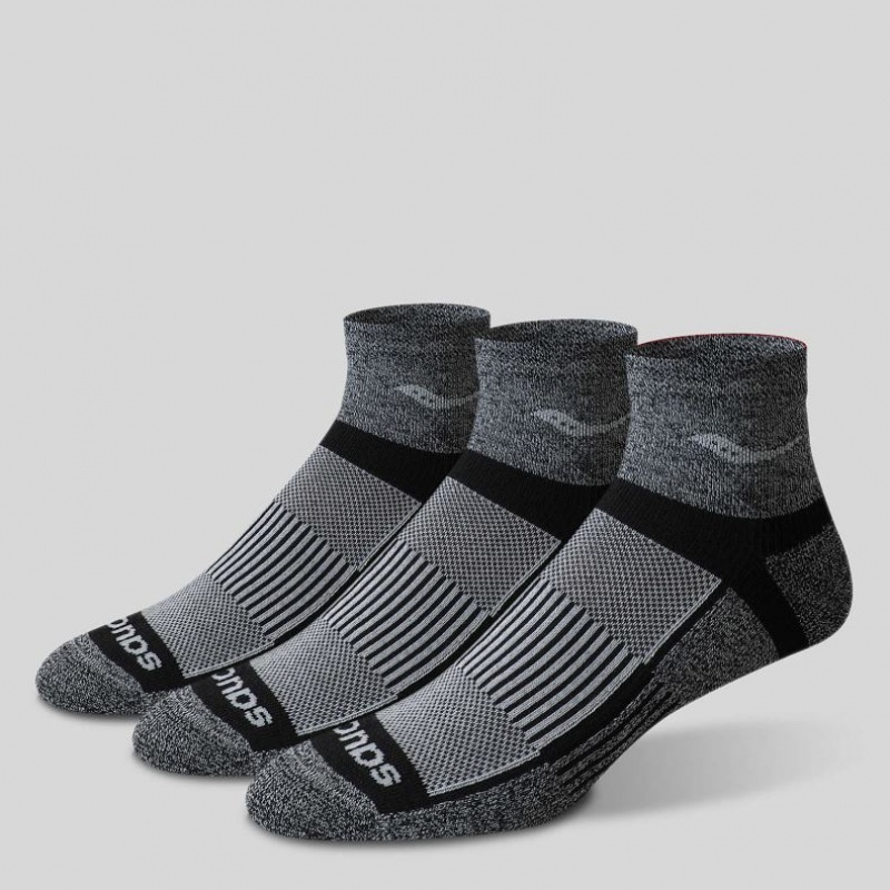 Calcetines Saucony Inferno Quarter 3-Pack Mujer Gris | COLOMBIA-PUQH
