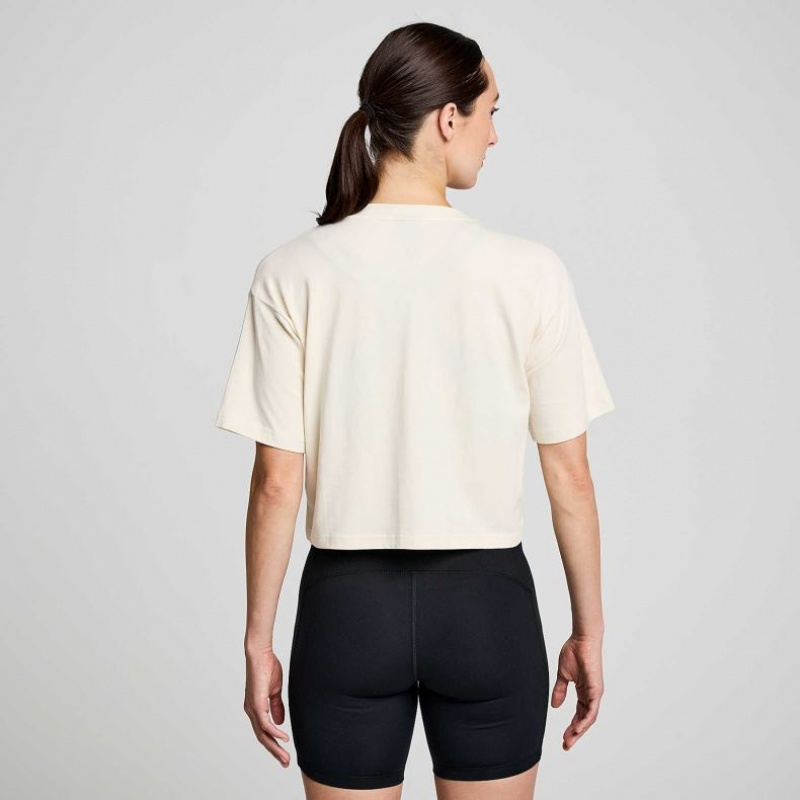 Camiseta Saucony Recovery Boxy Mujer Blancas | COLOMBIA-VQKX