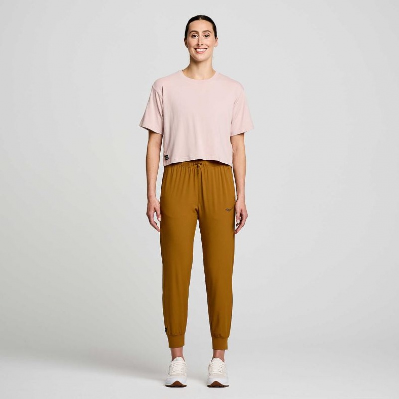 Camiseta Saucony Recovery Boxy Mujer Rosas | COLOMBIA-CBDN