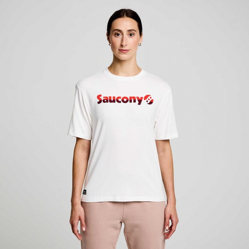 Camiseta Saucony Recovery Corta Sleeve Mujer Blancas | COLOMBIA-GVHF