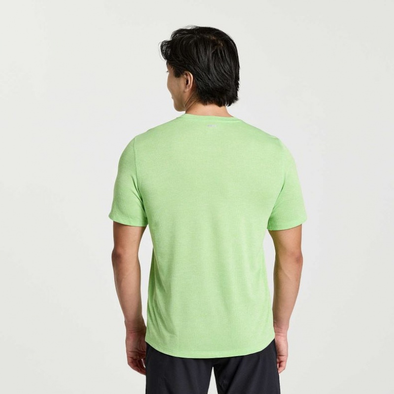 Camiseta Saucony Stopwatch Corta Sleeve Hombre Verde Menta | COLOMBIA-JFDM