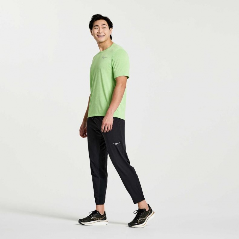 Camiseta Saucony Stopwatch Corta Sleeve Hombre Verde Menta | COLOMBIA-JFDM
