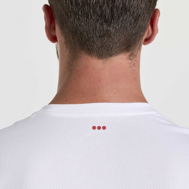 Camiseta Saucony Stopwatch Graphic Corta Sleeve Hombre Blancas | COLOMBIA-WRIA