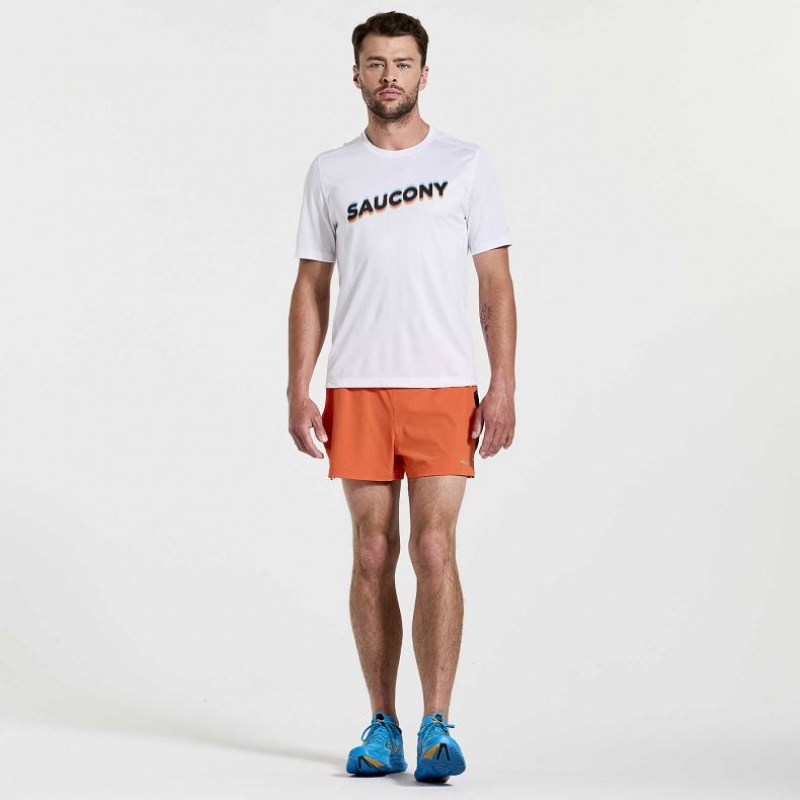 Camiseta Saucony Stopwatch Graphic Corta Sleeve Hombre Blancas | COLOMBIA-WRIA