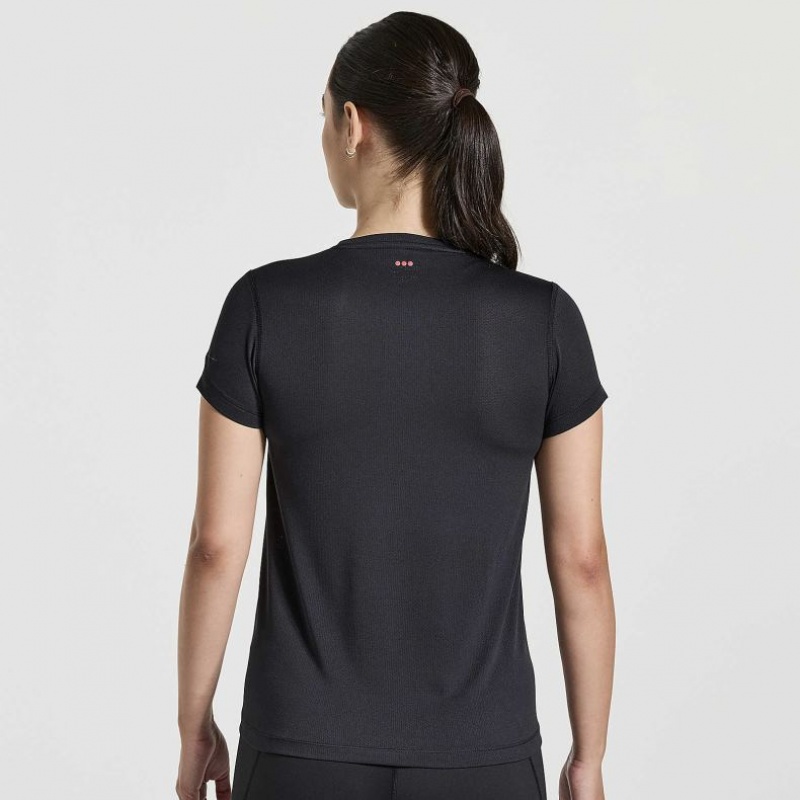 Camiseta Saucony Stopwatch Graphic Corta Sleeve Mujer Negras | COLOMBIA-VIAW