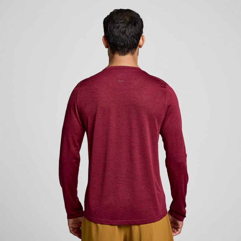 Camiseta Saucony Stopwatch Graphic Long Sleeve Hombre Rojas | COLOMBIA-TQIR