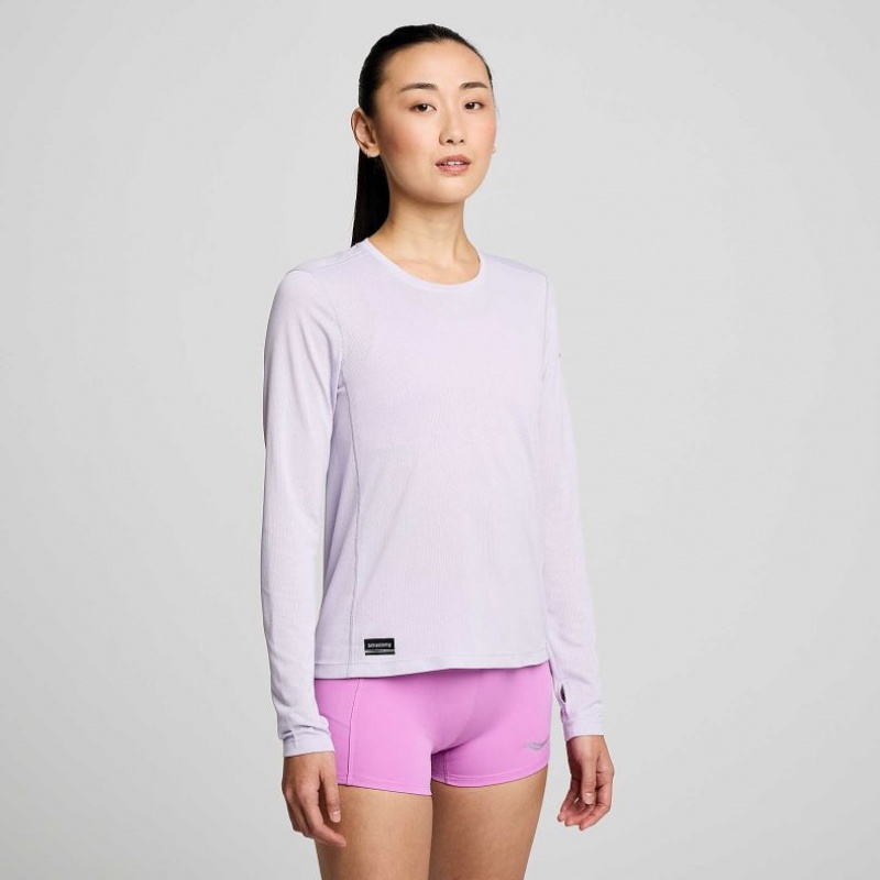 Camiseta Saucony Stopwatch Long Sleeve Mujer Moradas | COLOMBIA-XIKR