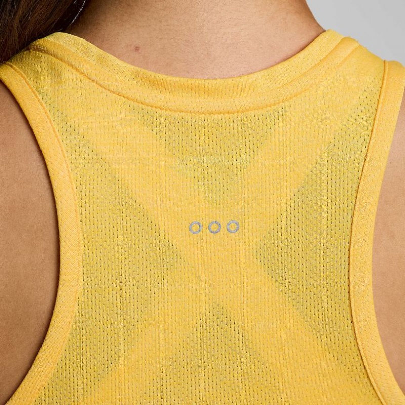 Camiseta Tirantes Saucony Stopwatch Mujer Amarillo | COLOMBIA-STXN