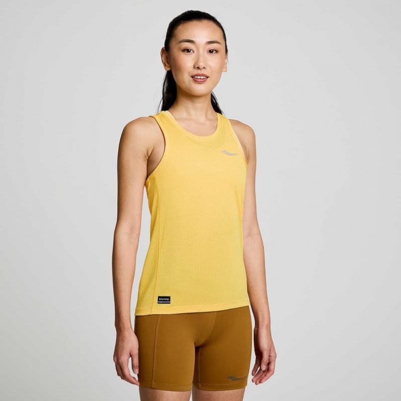 Camiseta Tirantes Saucony Stopwatch Mujer Amarillo | COLOMBIA-STXN