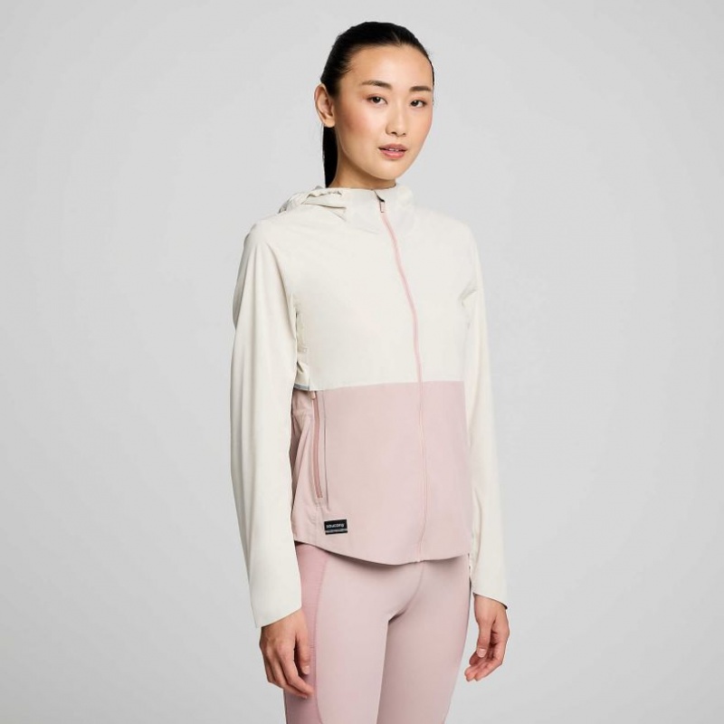 Chaqueta Saucony Runshield Mujer Blancas Rosas | COLOMBIA-CRAQ