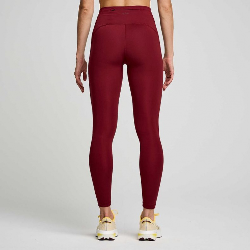 Mallas Saucony Fortify 7/8 Mujer Burdeos | COLOMBIA-SUIY