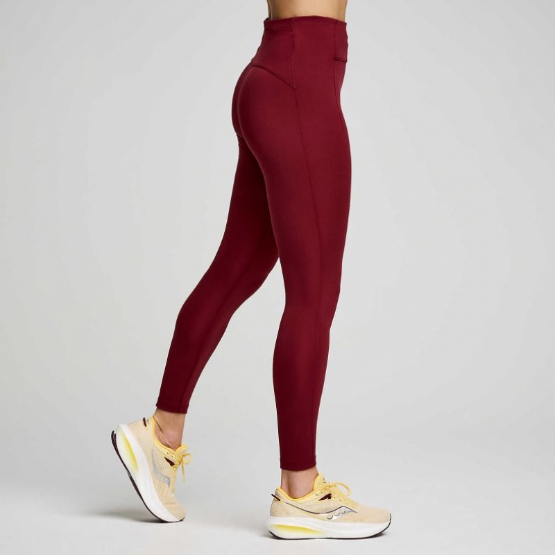 Mallas Saucony Fortify 7/8 Mujer Burdeos | COLOMBIA-SUIY
