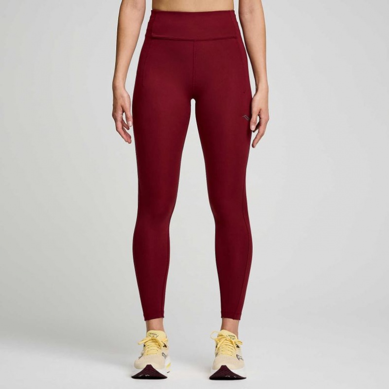Mallas Saucony Fortify 7/8 Mujer Burdeos | COLOMBIA-SUIY