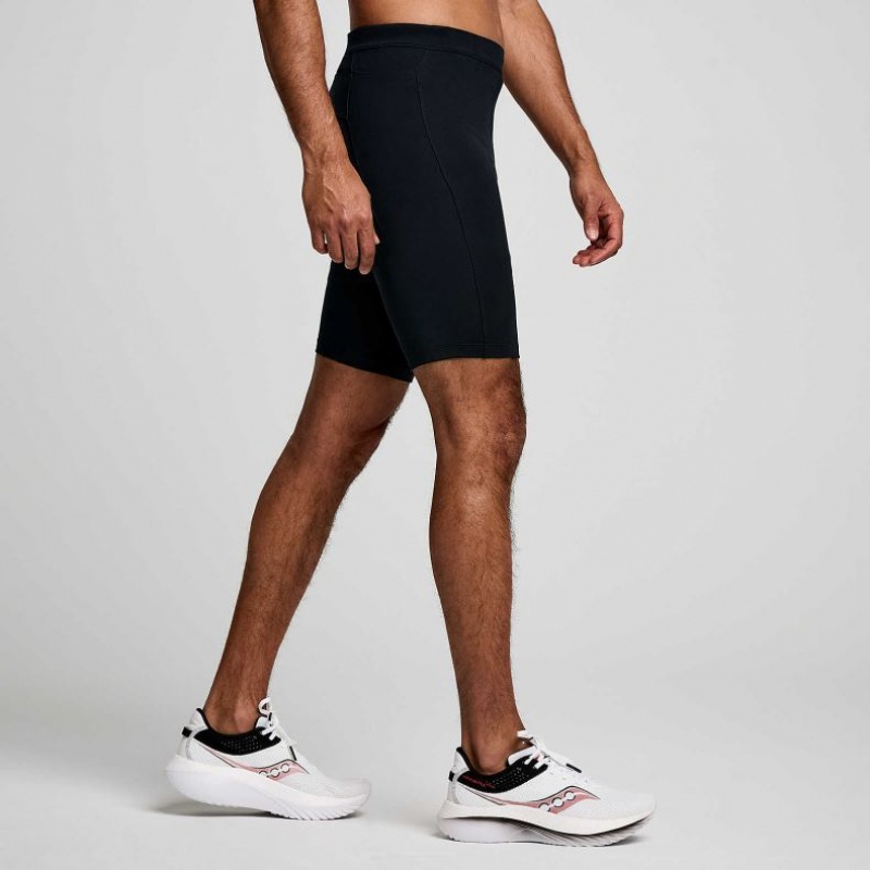 Mallas Saucony Fortify Forro Half Hombre Negras | COLOMBIA-DPHN