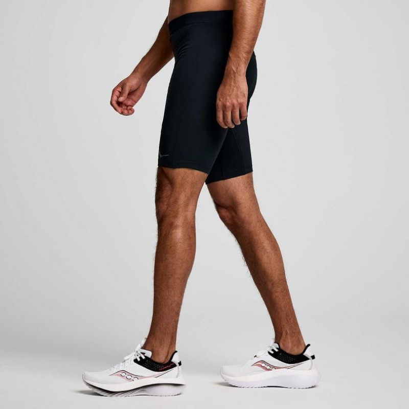 Mallas Saucony Fortify Forro Half Hombre Negras | COLOMBIA-DPHN
