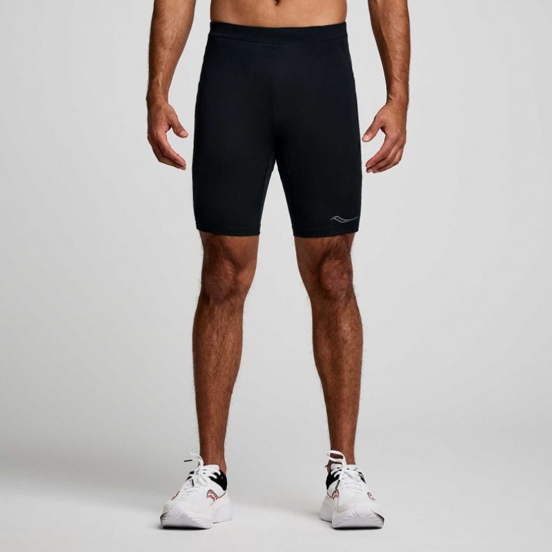 Mallas Saucony Fortify Forro Half Hombre Negras | COLOMBIA-DPHN