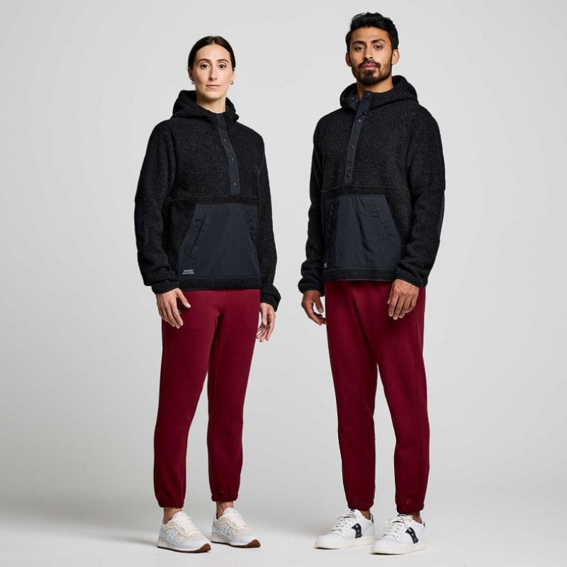 Sudadera con Capucha Saucony Recovery Sherpa Pullover Hombre Negras | COLOMBIA-HBPQ