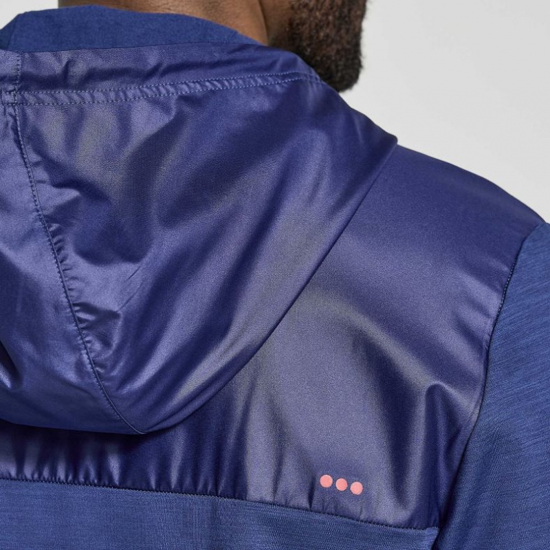 Sudadera con Capucha Saucony Solstice Zip Hombre Azul Marino | COLOMBIA-EUCN