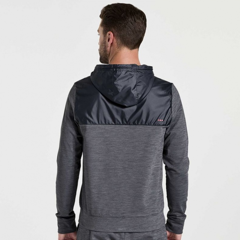Sudadera con Capucha Saucony Solstice Zip Hombre Negras | COLOMBIA-UPSD