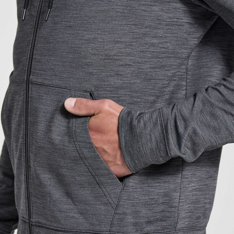 Sudadera con Capucha Saucony Solstice Zip Hombre Negras | COLOMBIA-UPSD