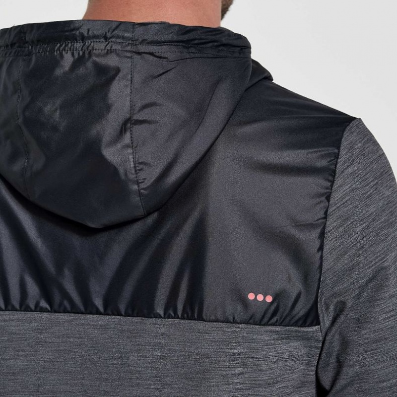 Sudadera con Capucha Saucony Solstice Zip Hombre Negras | COLOMBIA-UPSD