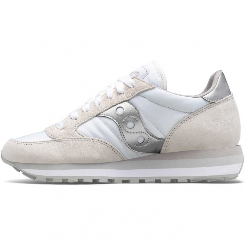 Tenis Saucony Jazz Triple Mujer Blancas Plateadas | COLOMBIA-KSZH