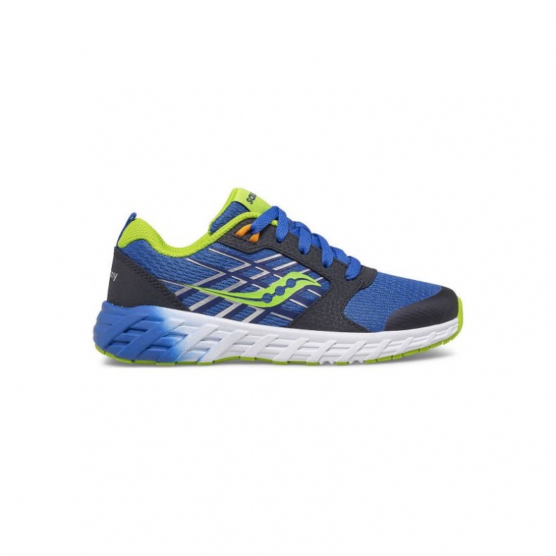 Tenis Saucony Wind 2.0 Lace Niño Grande Azules Verde | COLOMBIA-TNYM