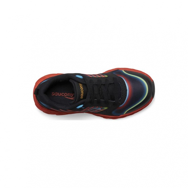 Tenis Saucony Wind 2.0 Lace Niño Grande Negras Rojas | COLOMBIA-JBHA