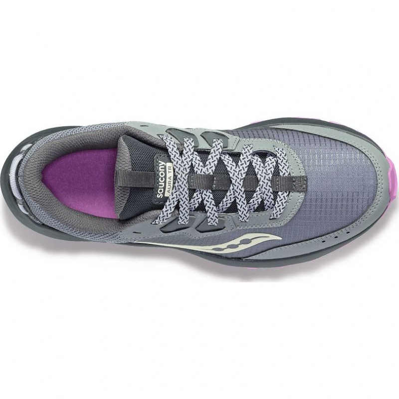Tenis Trail Running Saucony Aura TR Mujer Gris | COLOMBIA-MINS